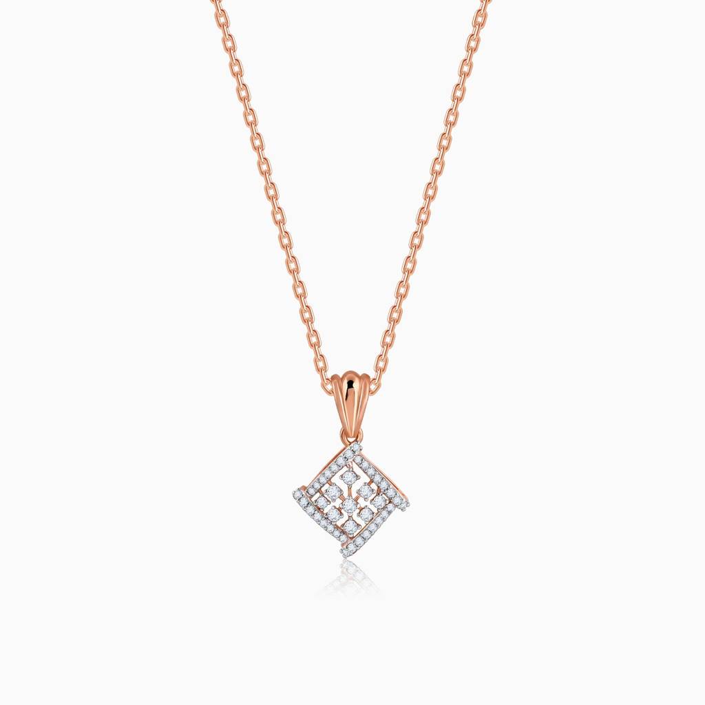18K Rose Gold Enigma Diamond Pendant : GDLPD0355