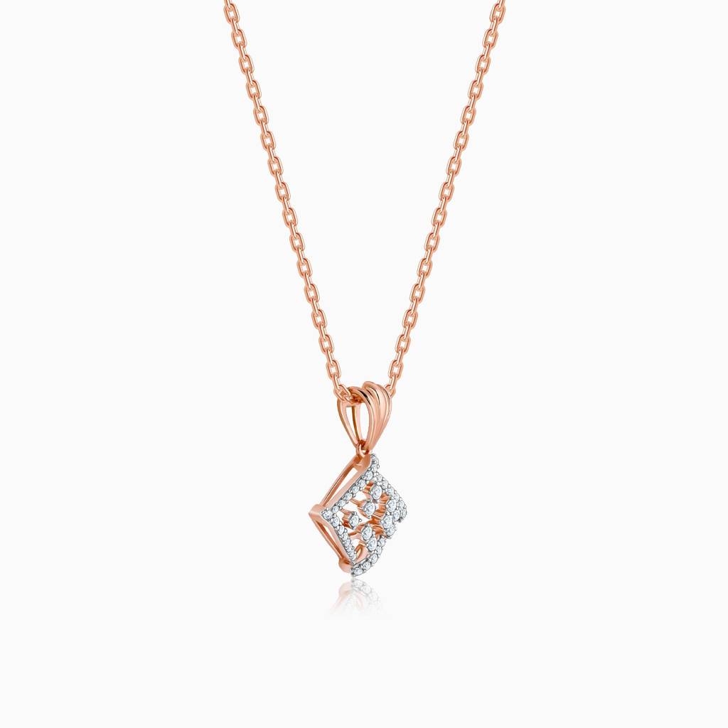 18K Rose Gold Enigma Diamond Pendant : GDLPD0355
