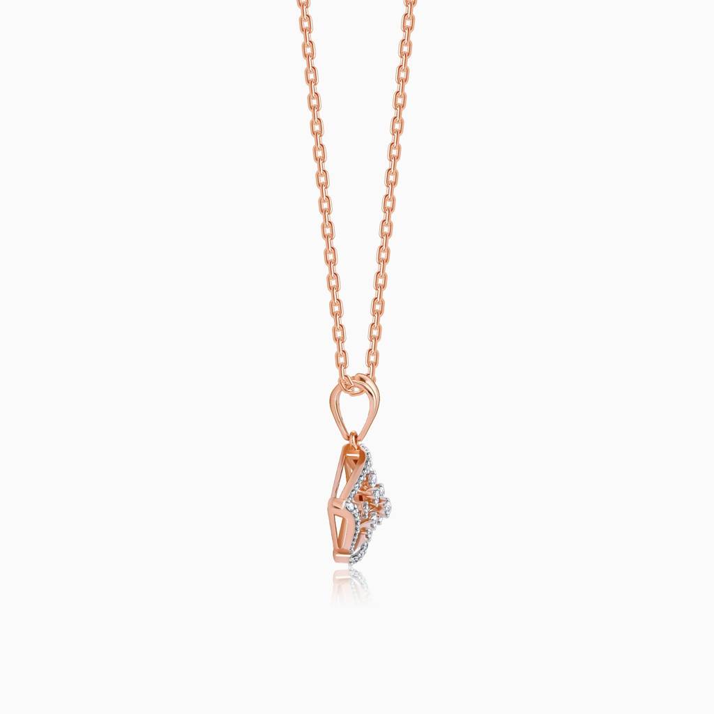 18K Rose Gold Enigma Diamond Pendant : GDLPD0355