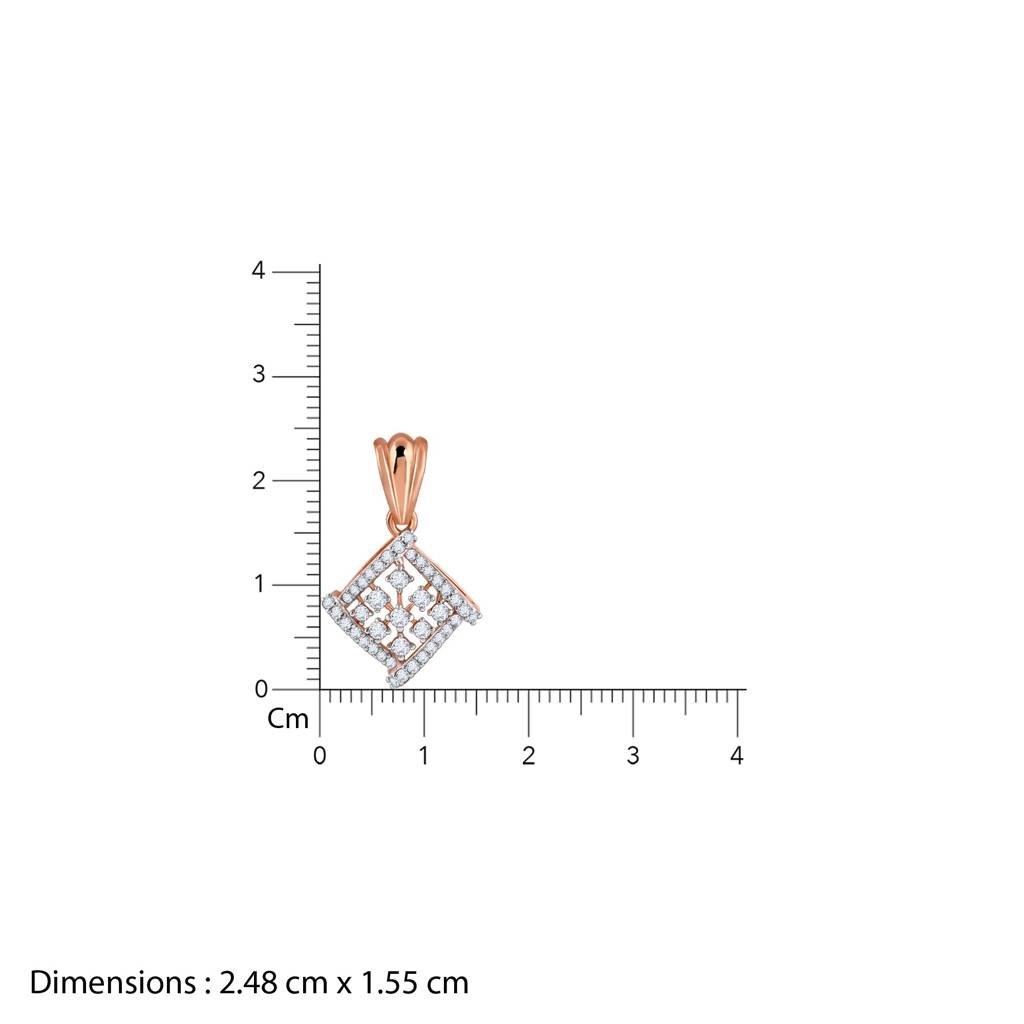 18K Rose Gold Enigma Diamond Pendant : GDLPD0355