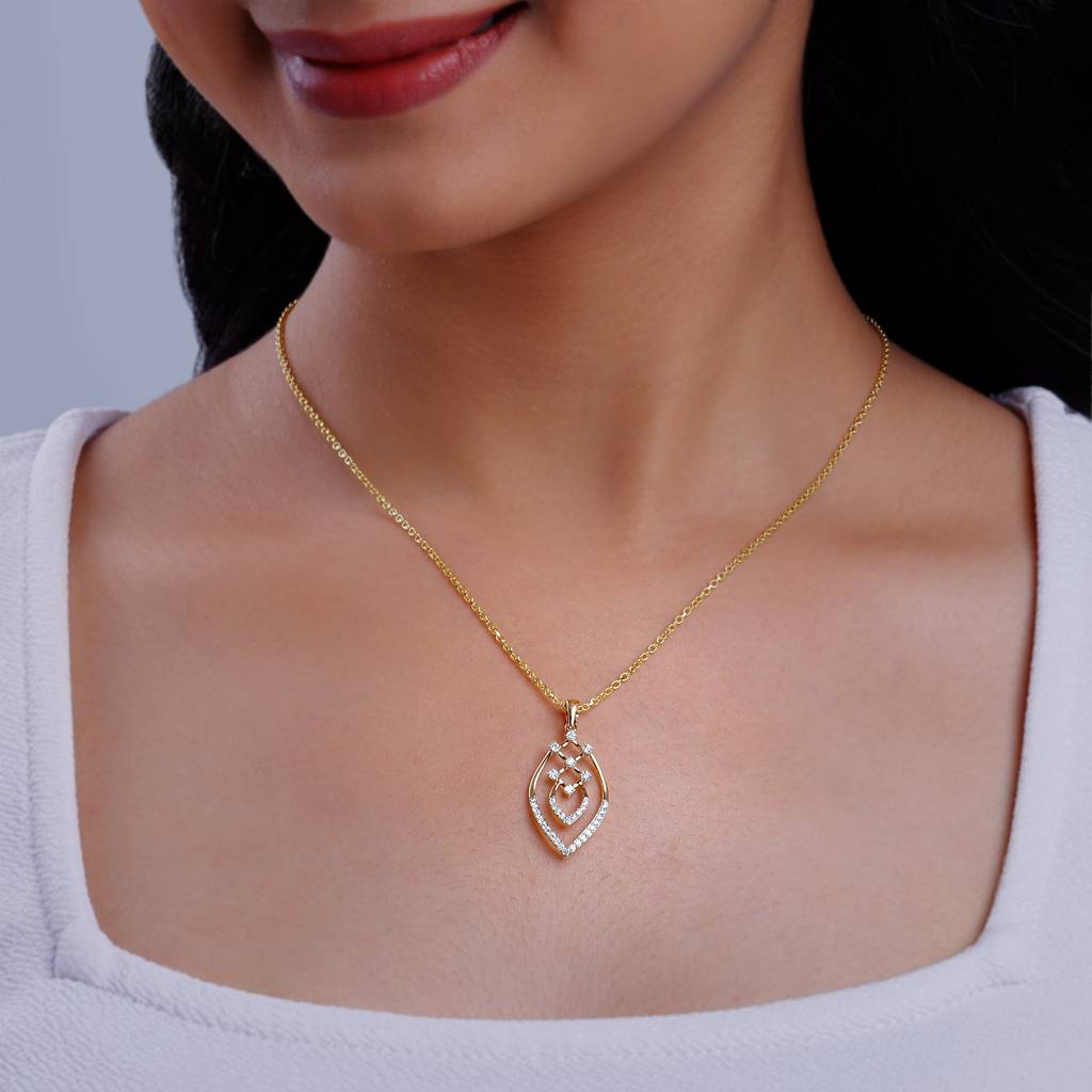 14K Gold Magic Drop Diamond Pendant : GDLPD0365