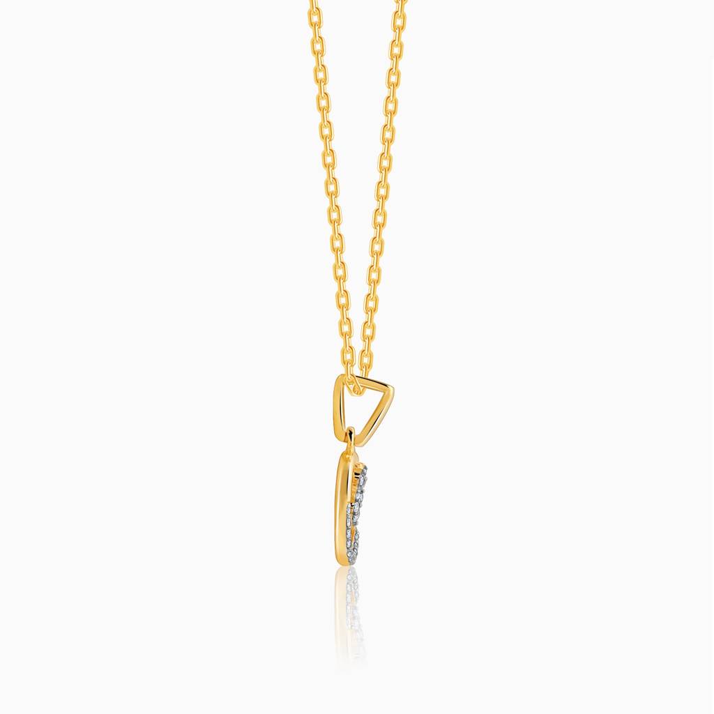 14K Gold Dual Circular Diamond Pendant : GDLPD0367