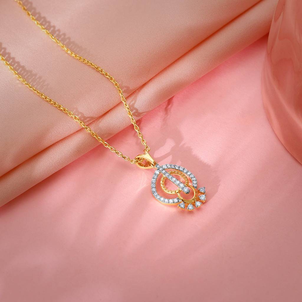 14K Gold Extra Sparkle Diamond Pendant : GDLPD0370
