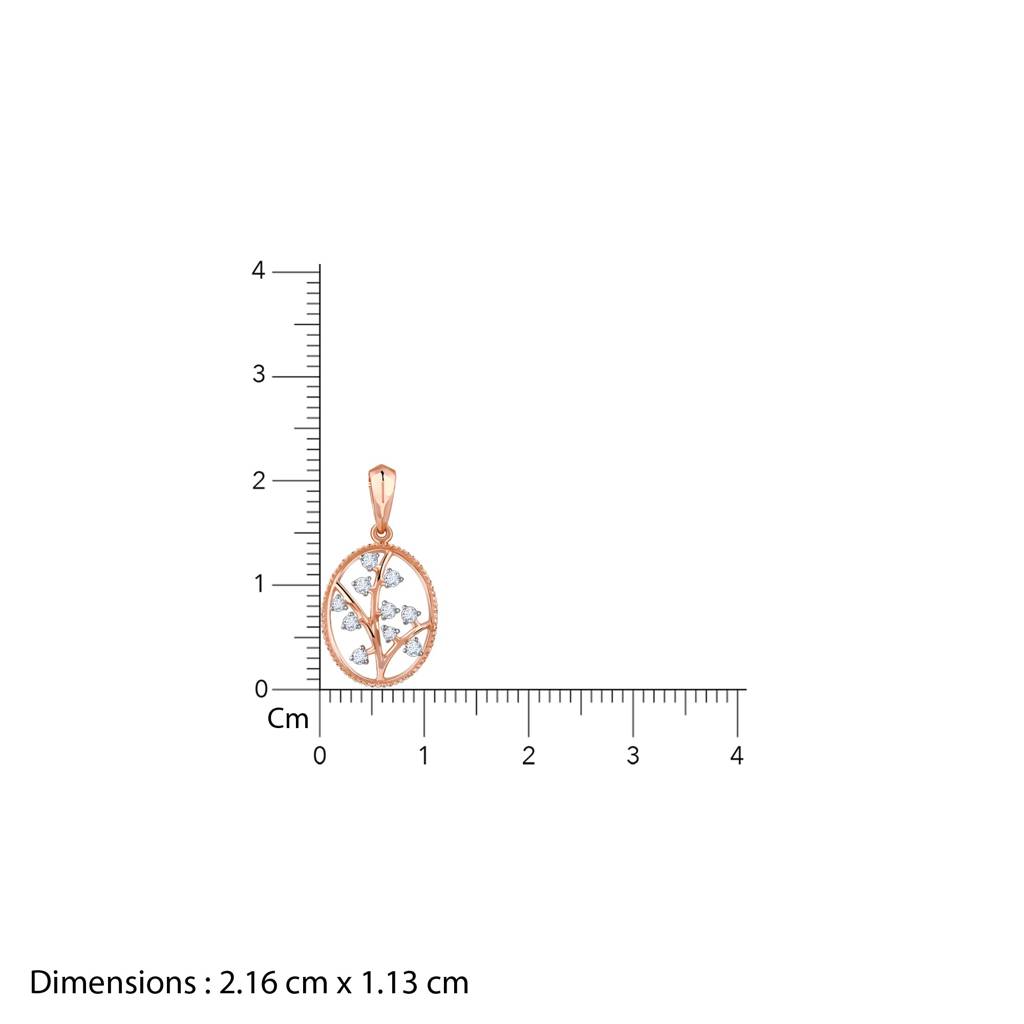 18K Rose Gold Inspiring Tree Diamond Pendant : GDLPD0381