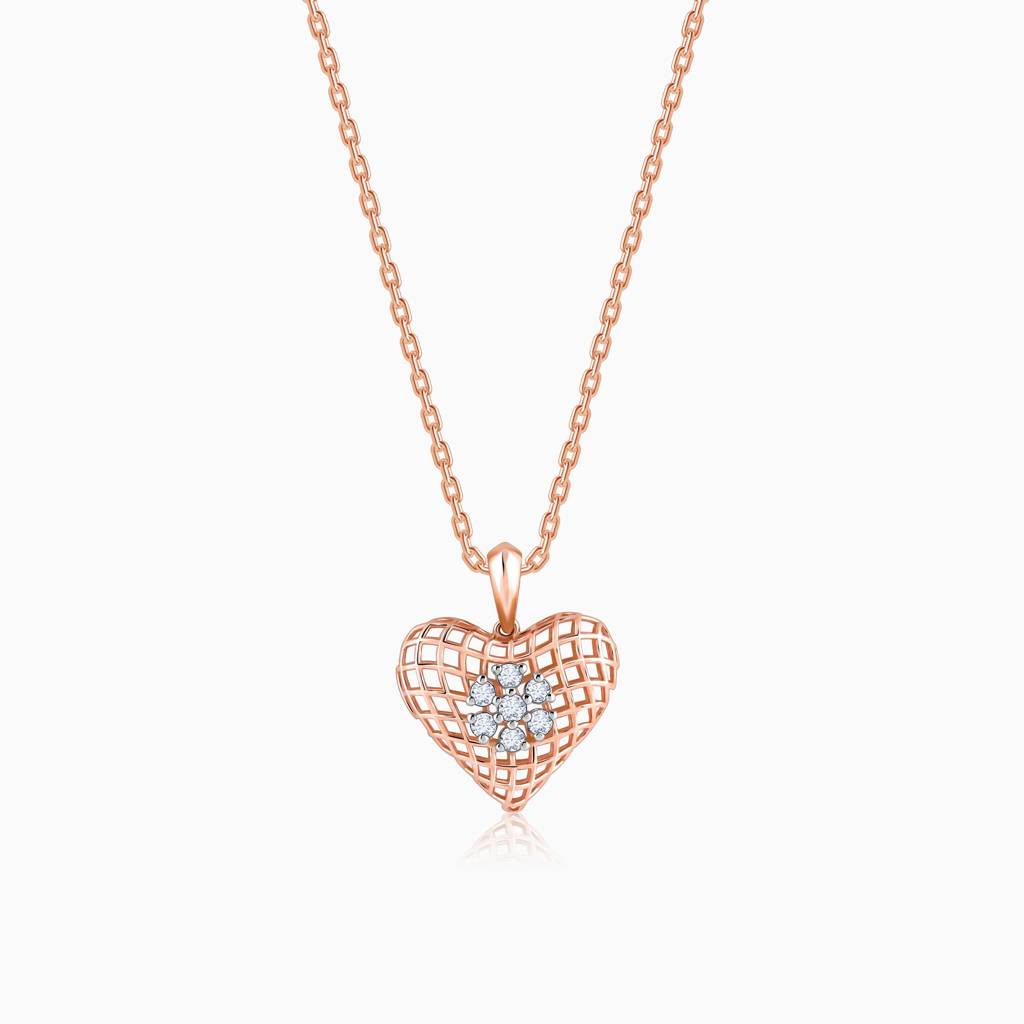 18K Rose Gold Cardinal Diamond Pendant : GDLPD0384