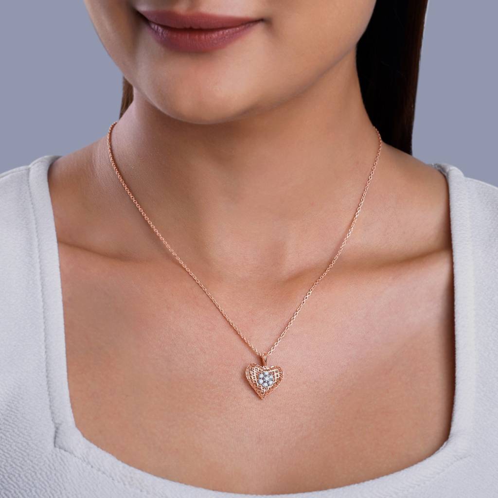 18K Rose Gold Cardinal Diamond Pendant : GDLPD0384