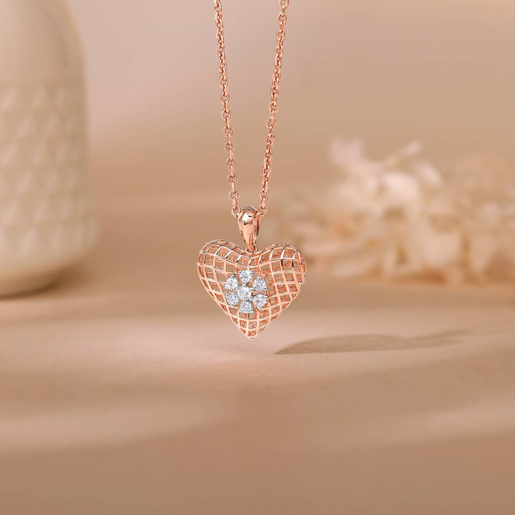 18K Rose Gold Cardinal Diamond Pendant : GDLPD0384