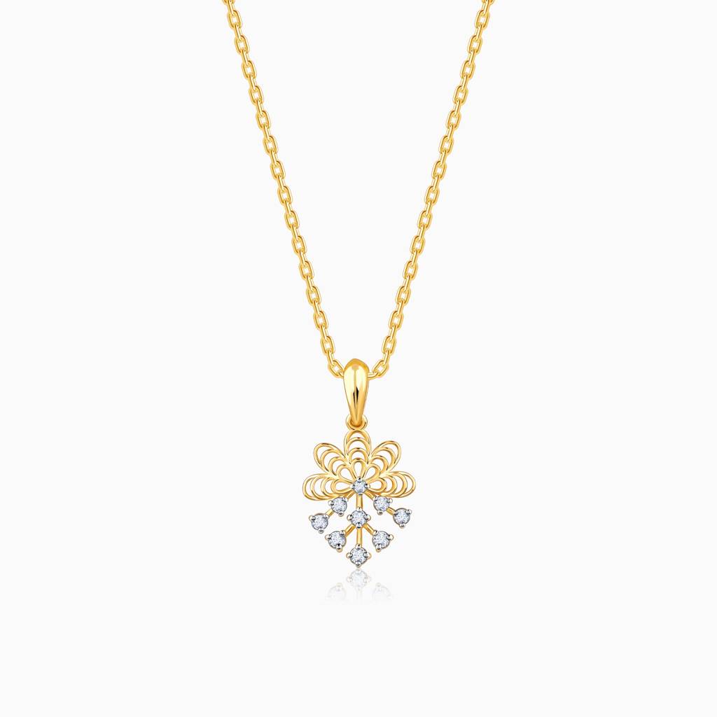 18K Gold Marigold Diamond Pendant : GDLPD0385