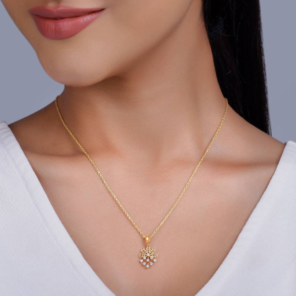 18K Gold Marigold Diamond Pendant : GDLPD0385