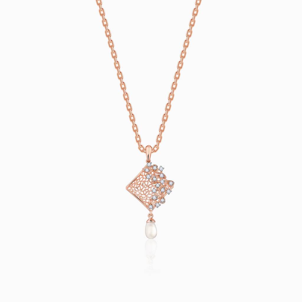18K Rose Gold Vega Diamond Pendant : GDLPD0386