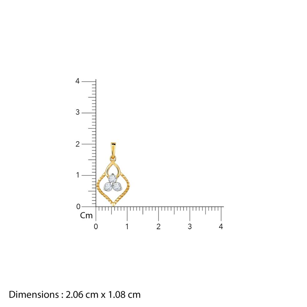 18K Gold Sparkling Clover Diamond Pendant : GDLPD0388