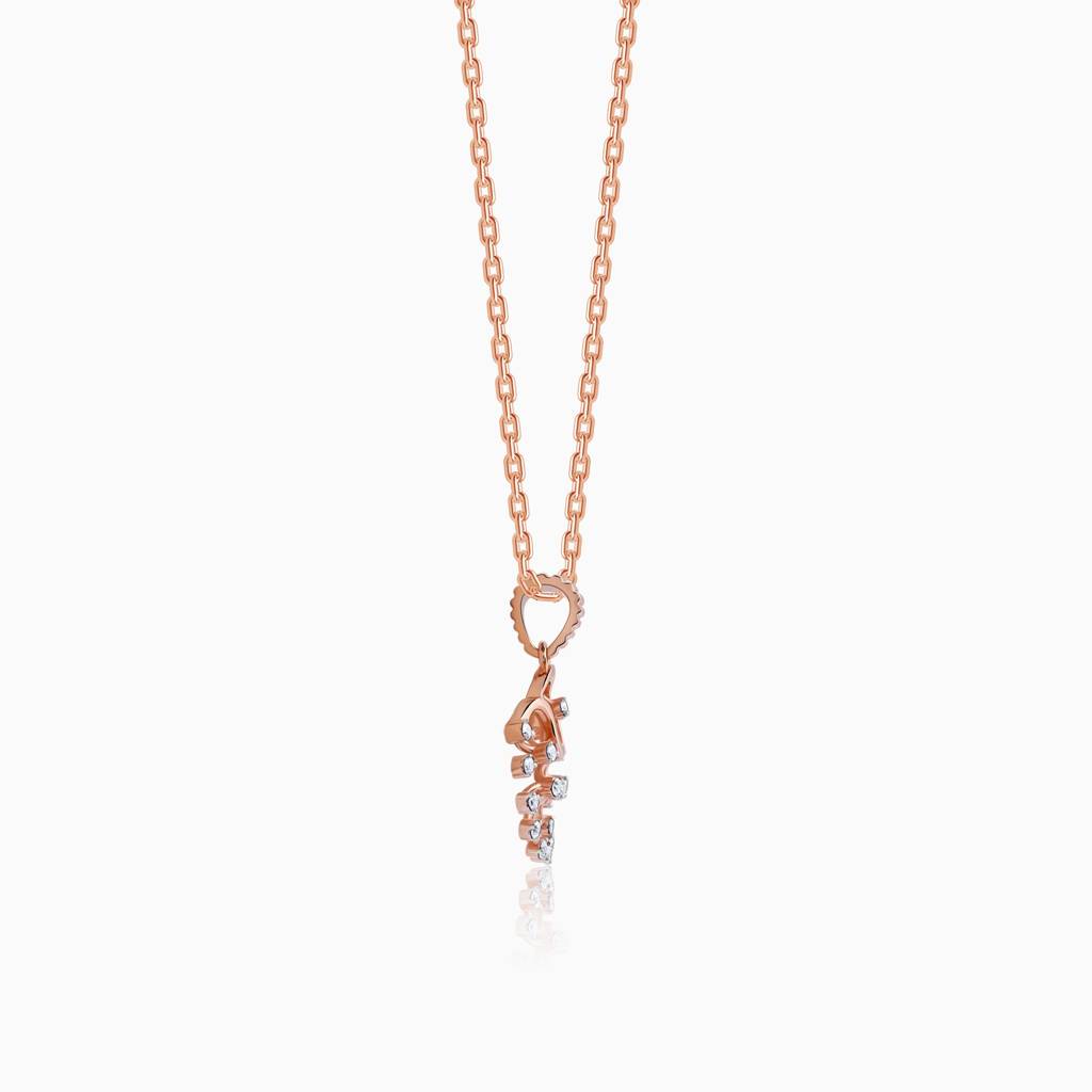 18K Rose Gold Sunburst Diamond Pendant : GDLPD0390