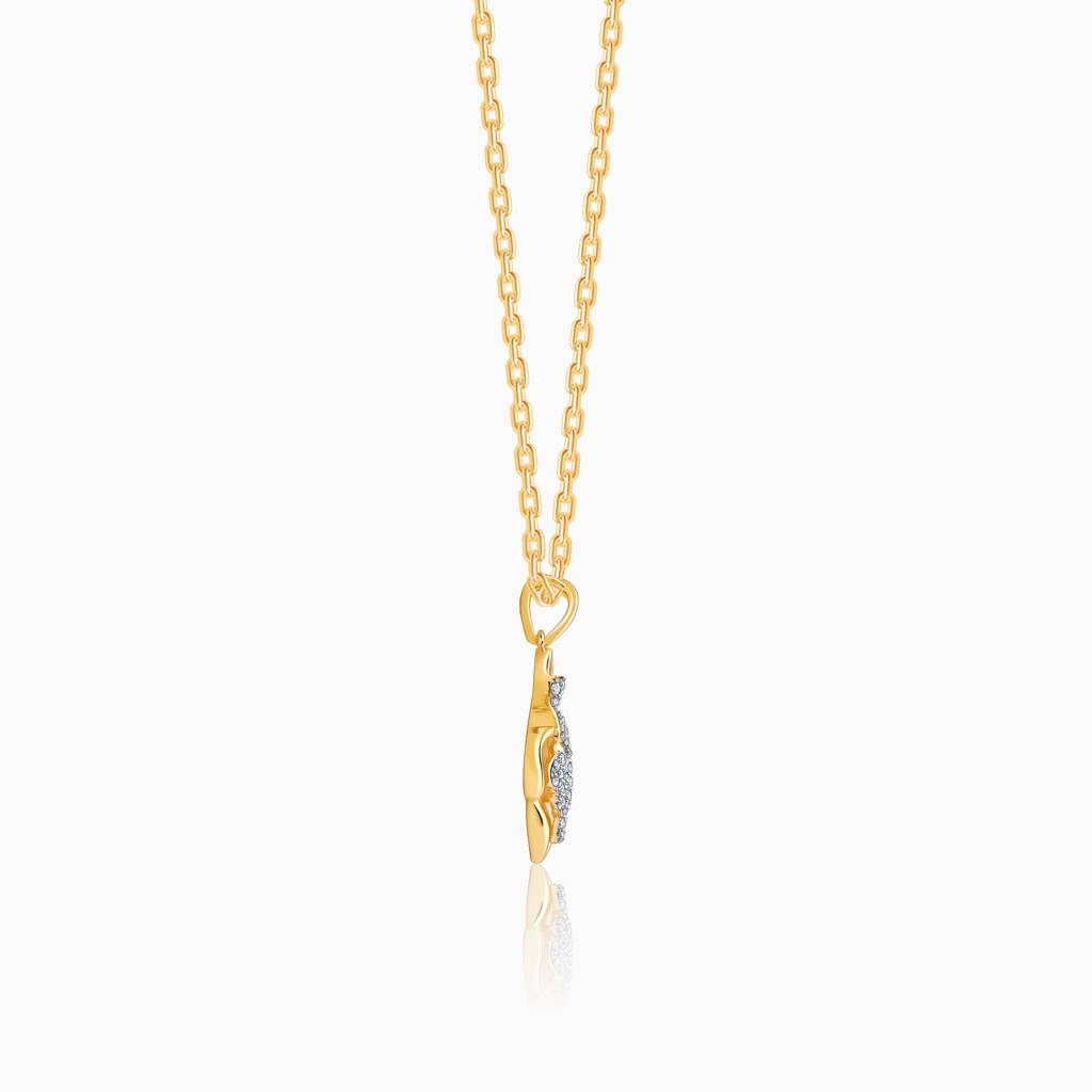 14K Gold Heart Of Spade Diamond Pendant : GDLPD0392