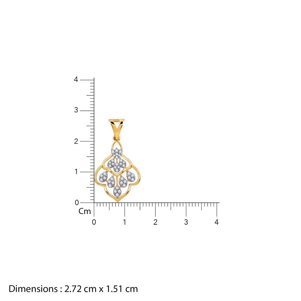 14K Gold Heart Of Spade Diamond Pendant : GDLPD0392