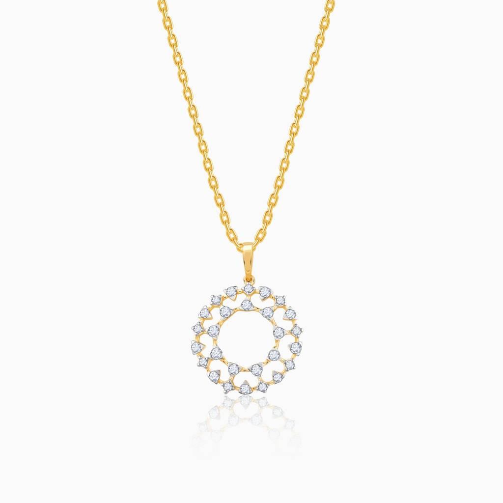 18K Gold Graceful Glow Diamond Pendant : GDLPD0404