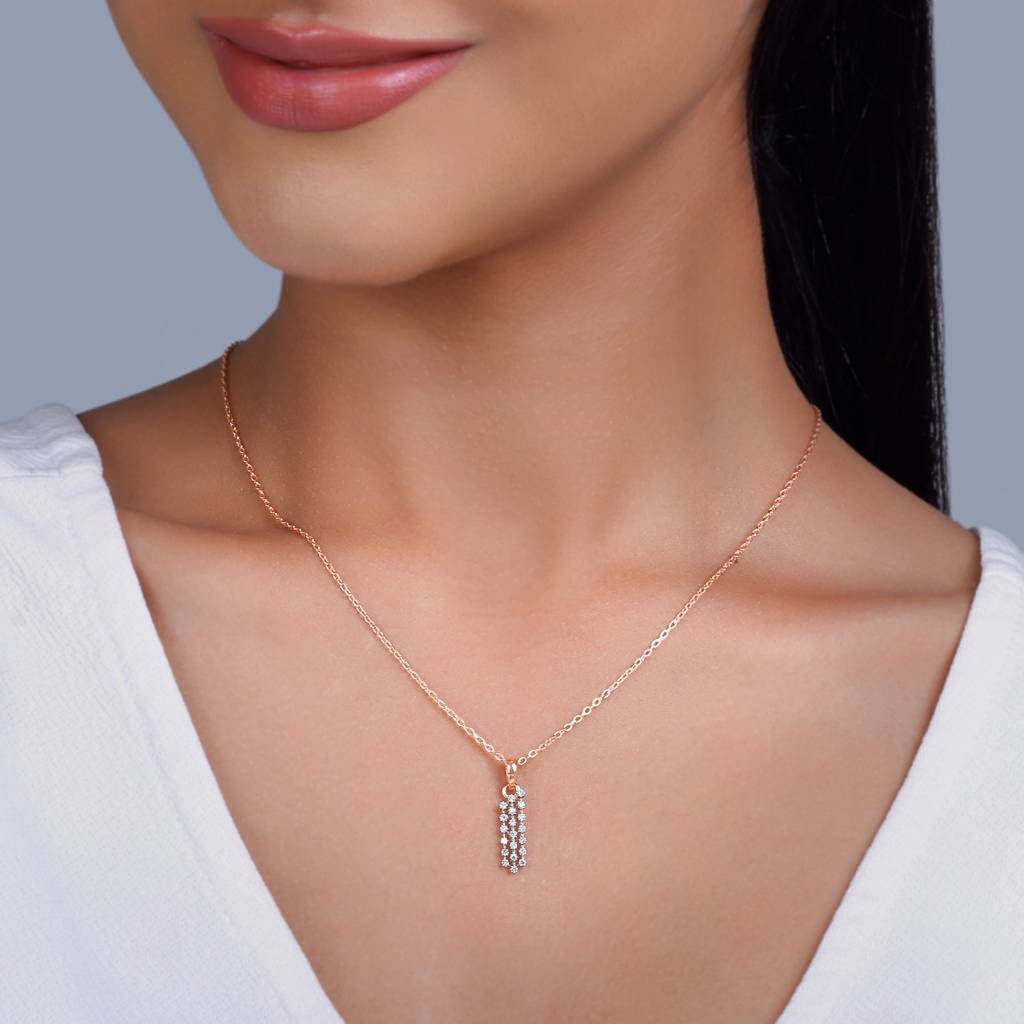 14K Rose Gold Accomplished Elegance Diamond Pendant : GDLPD0407