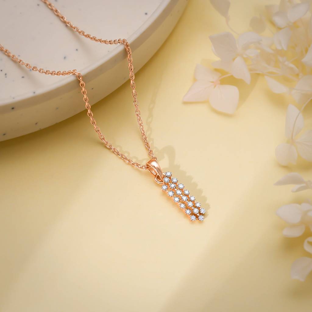14K Rose Gold Accomplished Elegance Diamond Pendant : GDLPD0407