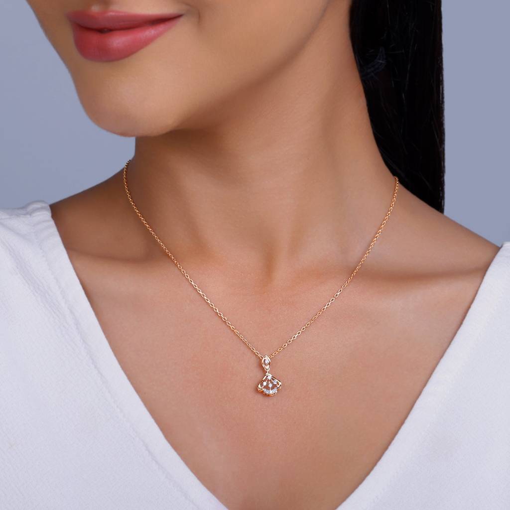 14K Rose Gold Visionary Shine Diamond Pendant : GDLPD0408