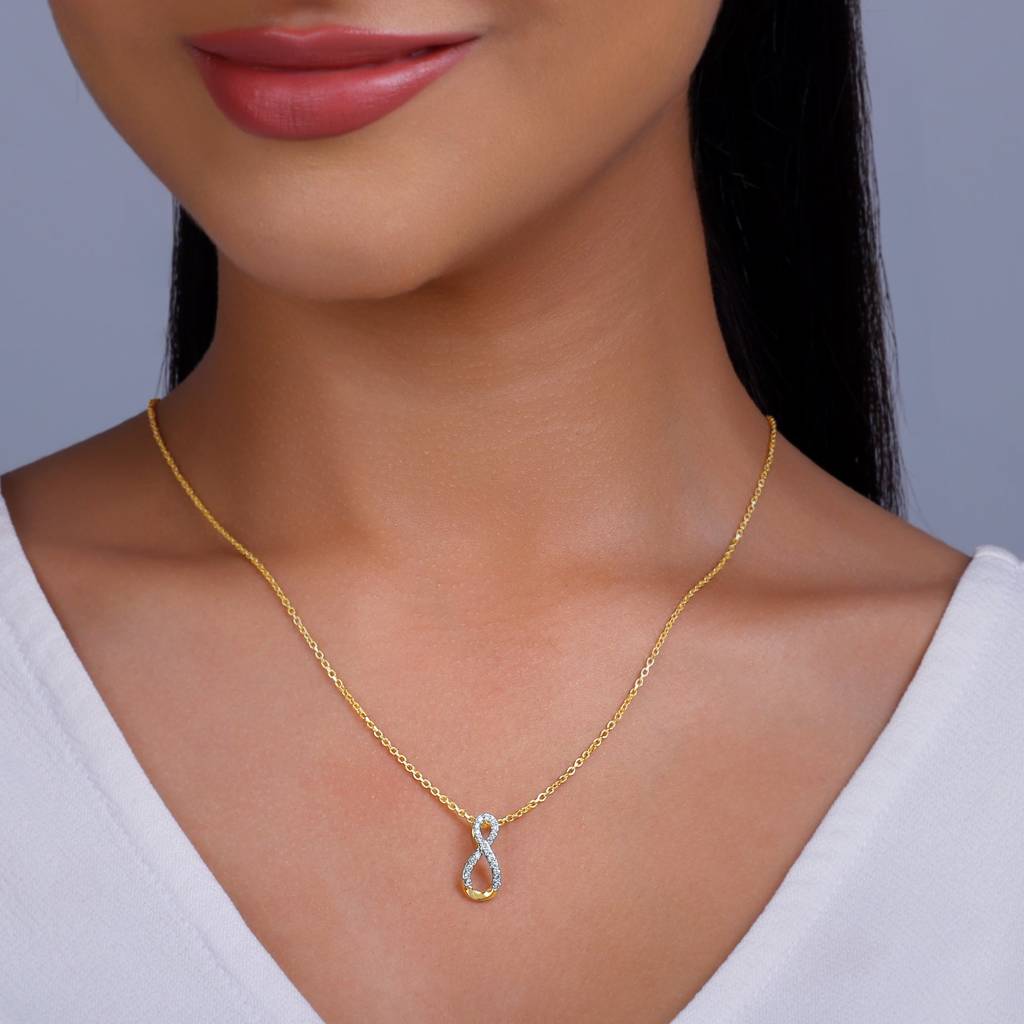 14K Gold Your Infinity Diamond Pendant : GDLPD0421
