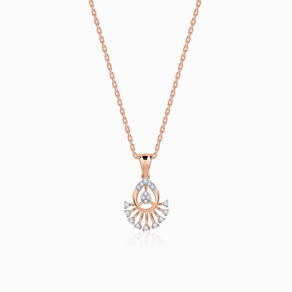 14K Rose Gold Sparkling Thrills Diamond Pendant : GDLPD0422