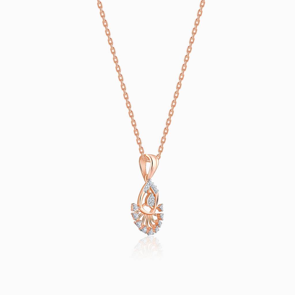 14K Rose Gold Sparkling Thrills Diamond Pendant : GDLPD0422