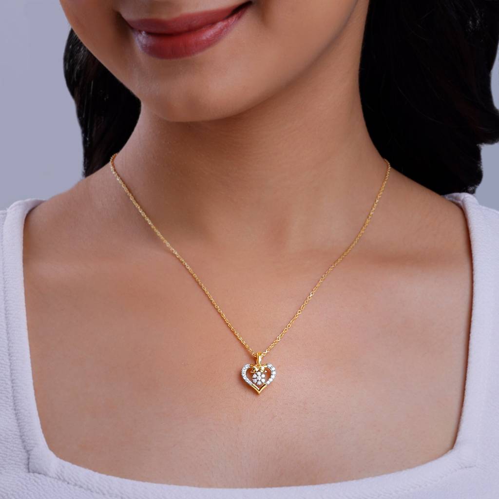 18K Gold Timeless Charm Diamond Pendant : GDLPD0427