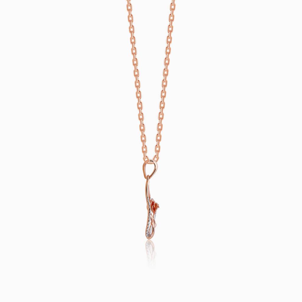 14K Rose Gold Twinkling Elegance Diamond Pendant : GDLPD0433