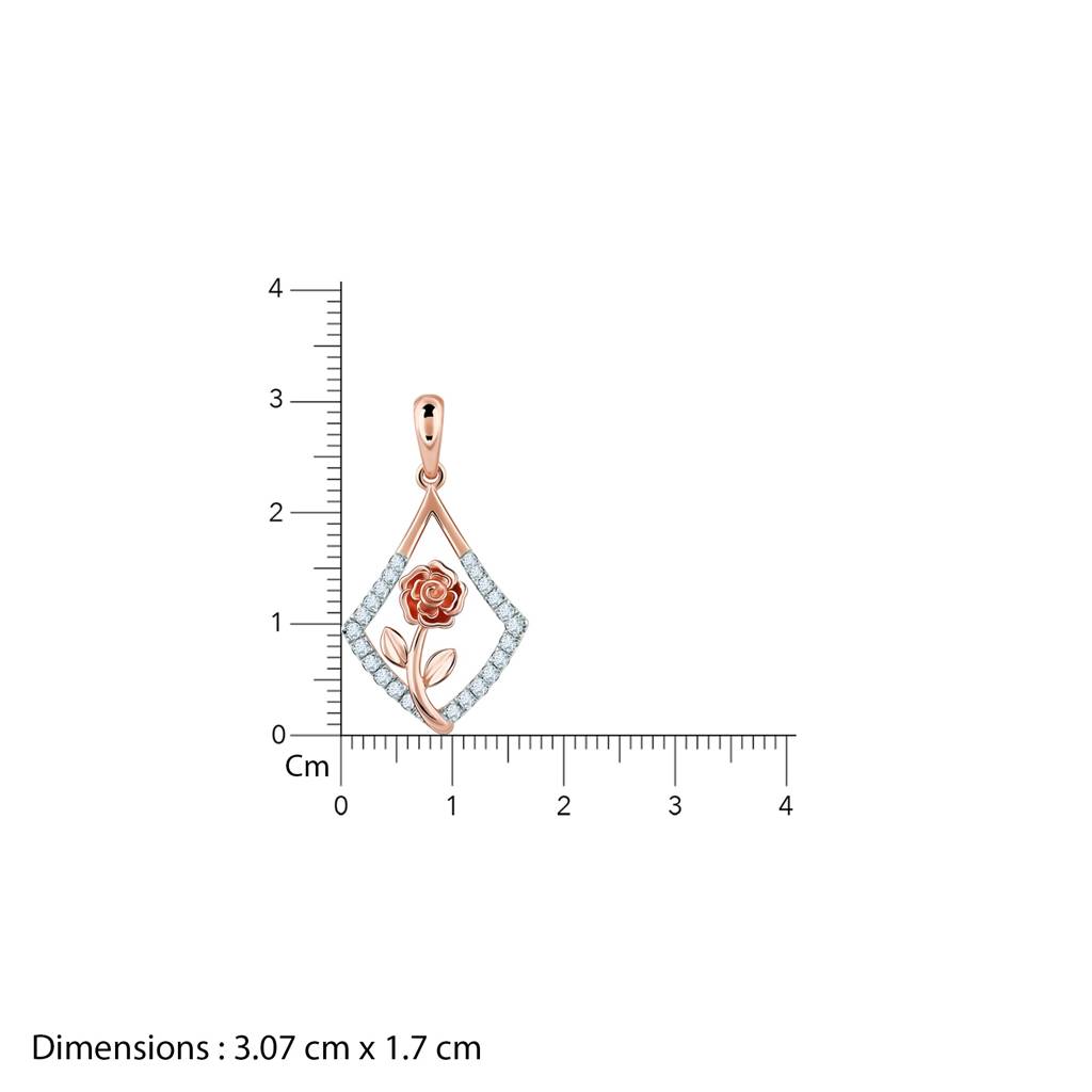 14K Rose Gold Twinkling Elegance Diamond Pendant : GDLPD0433