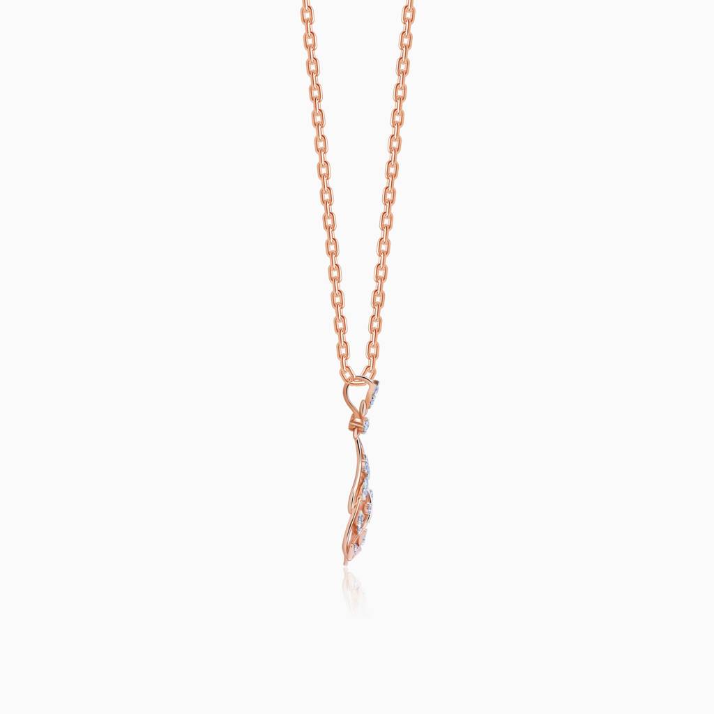 18K Rose Gold Leafy Affair Diamond Pendant : GDLPD0442
