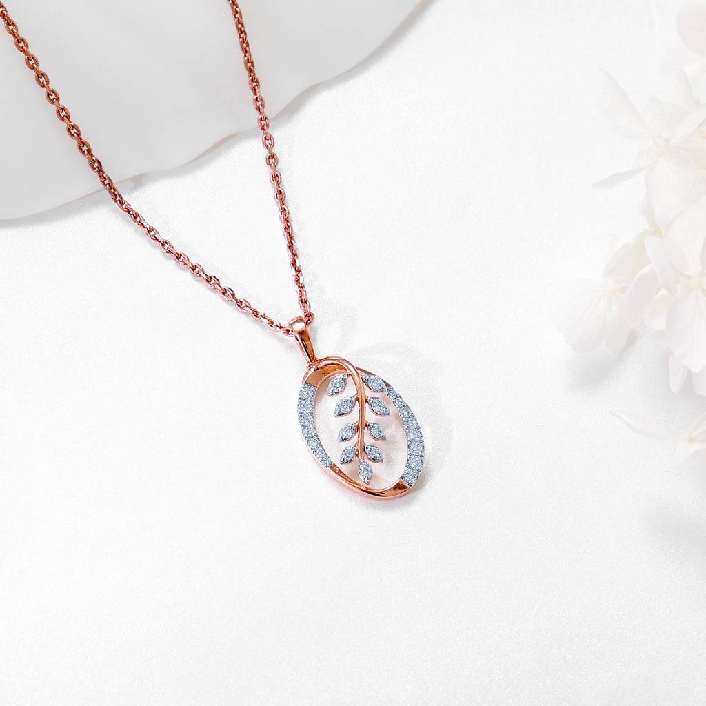 18K Rose Gold Sweet Alyssum Diamond Pendant : GDLPD0443