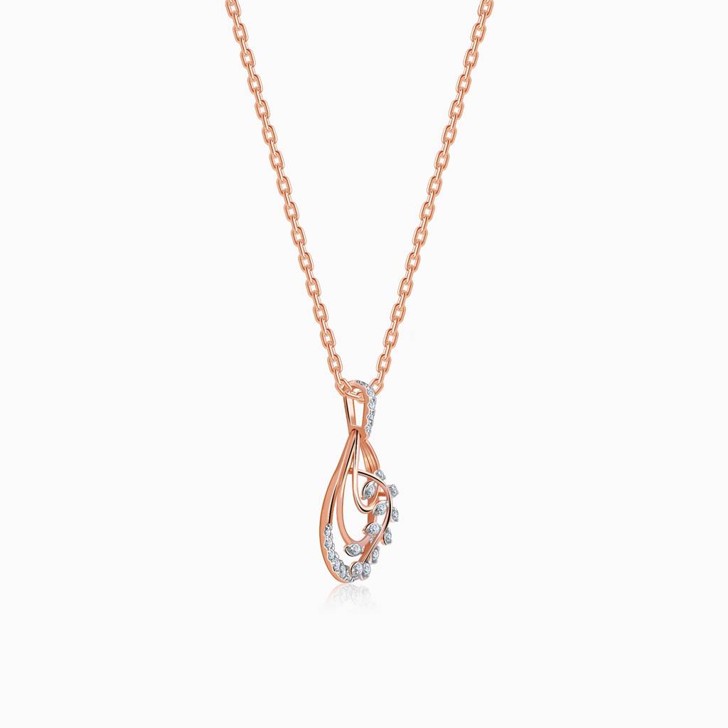 18K Rose Gold Alyssum Diamond Pendant : GDLPD0444