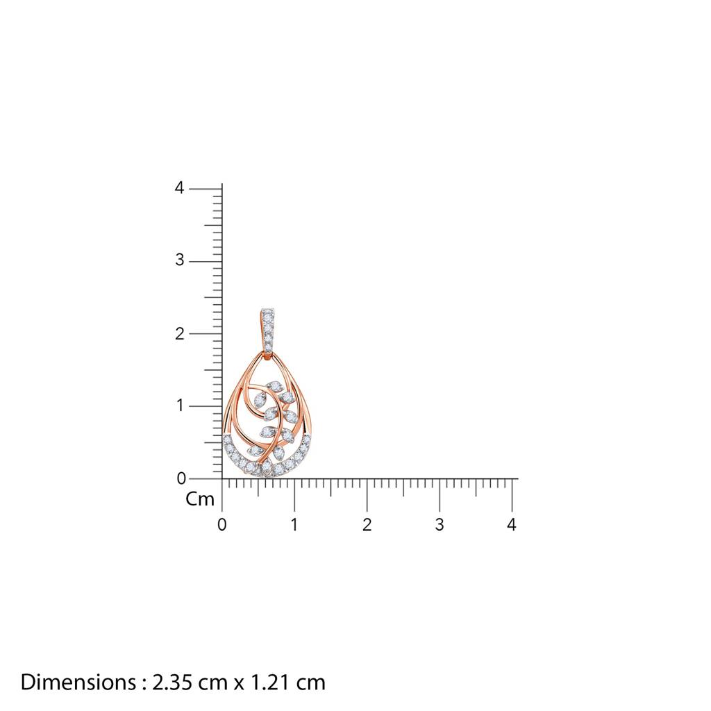 18K Rose Gold Alyssum Diamond Pendant : GDLPD0444