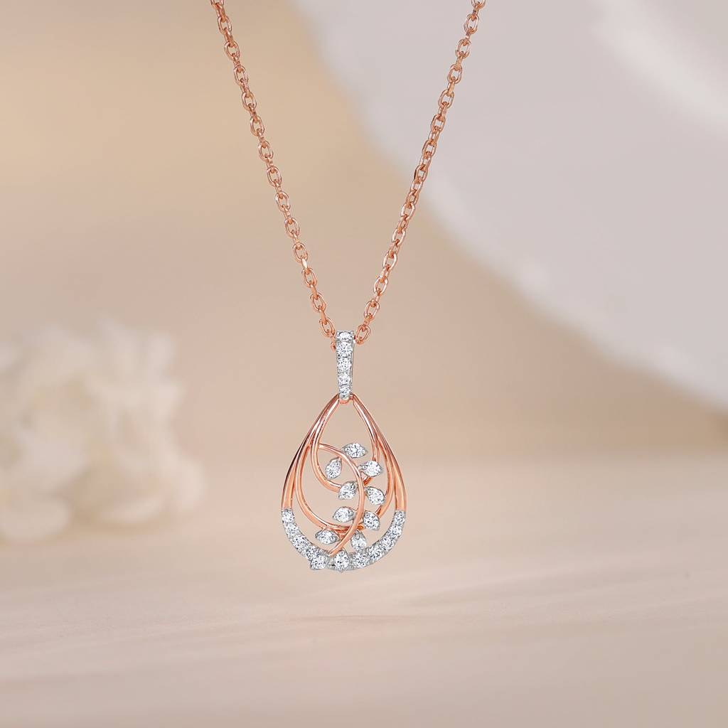 18K Rose Gold Alyssum Diamond Pendant : GDLPD0444