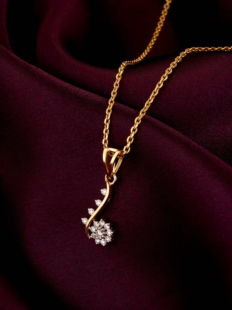 Giva 18K Yellow Gold Precious Paisley Diamond Pendant Without Chain : GDLPD049
