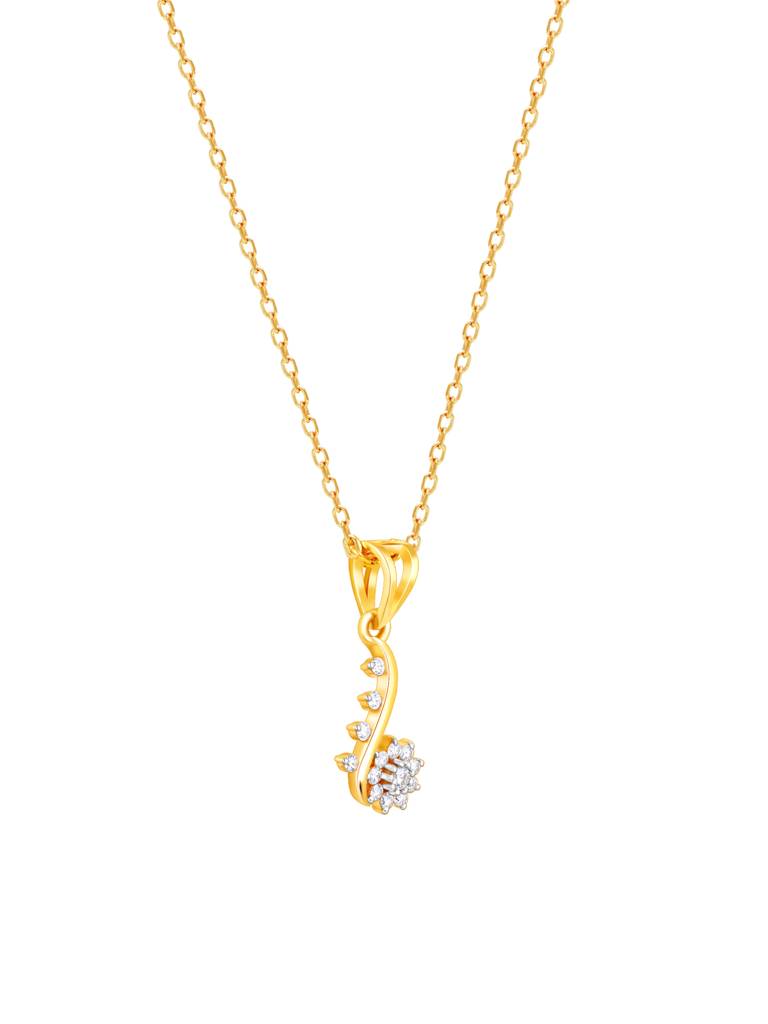 Giva 18K Yellow Gold Precious Paisley Diamond Pendant Without Chain : GDLPD049