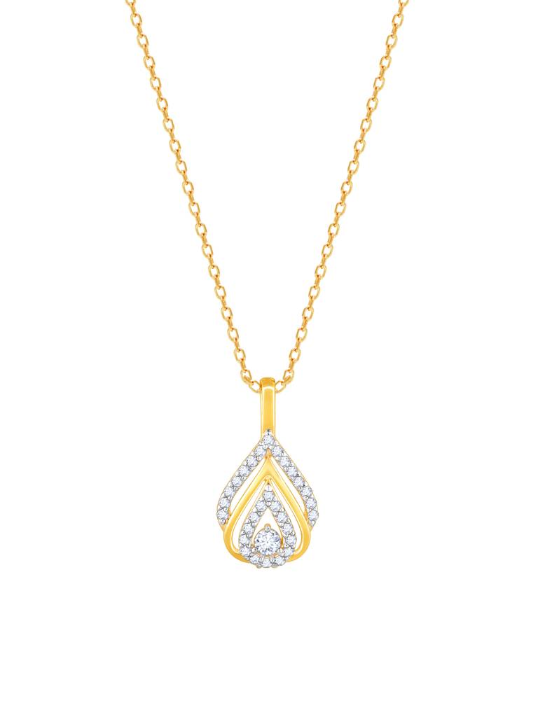 Giva 14K Yellow Gold Glistening Dewdrops Diamond Pendant Without Chain : GDLPD054