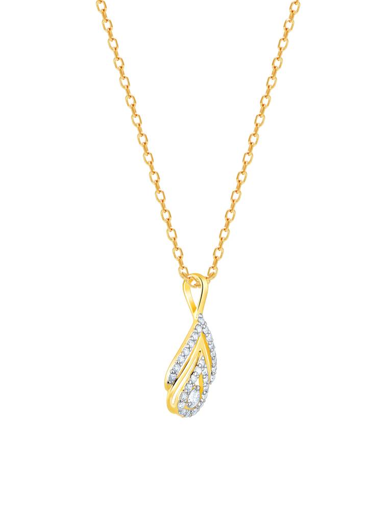 Giva 14K Yellow Gold Glistening Dewdrops Diamond Pendant Without Chain : GDLPD054