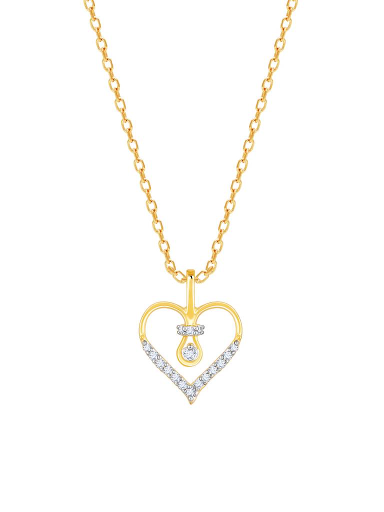 18K Yellow Gold Heart'S Innocence Diamond Pendant : GDLPD057