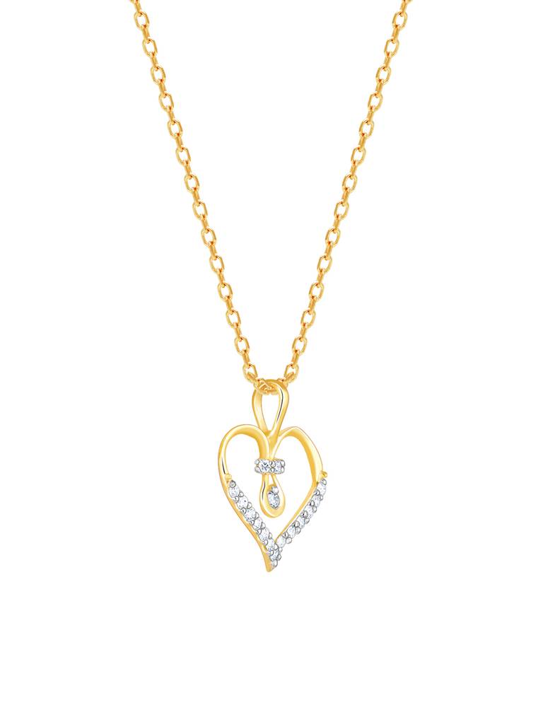 18K Yellow Gold Heart'S Innocence Diamond Pendant : GDLPD057