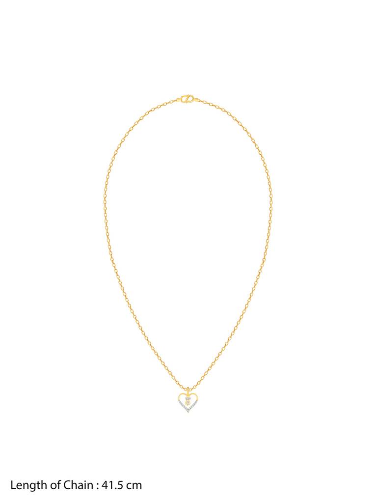 18K Yellow Gold Heart'S Innocence Diamond Pendant : GDLPD057