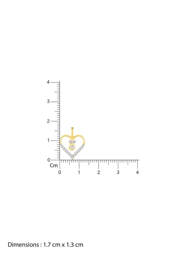 18K Yellow Gold Heart'S Innocence Diamond Pendant : GDLPD057