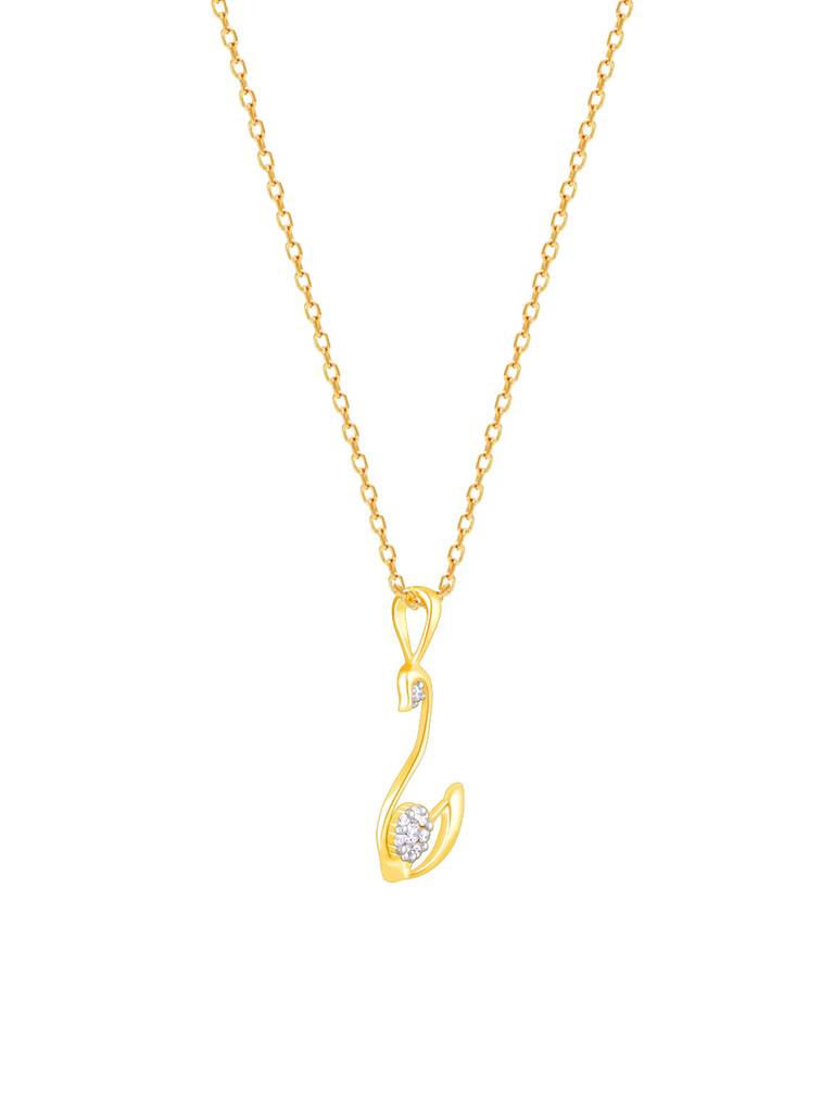 Giva 14K Yellow Gold Blissful Swan Diamond Pendant  Without Chain : GDLPD061