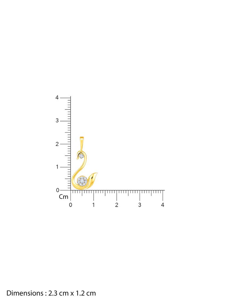 Giva 14K Yellow Gold Blissful Swan Diamond Pendant  Without Chain : GDLPD061