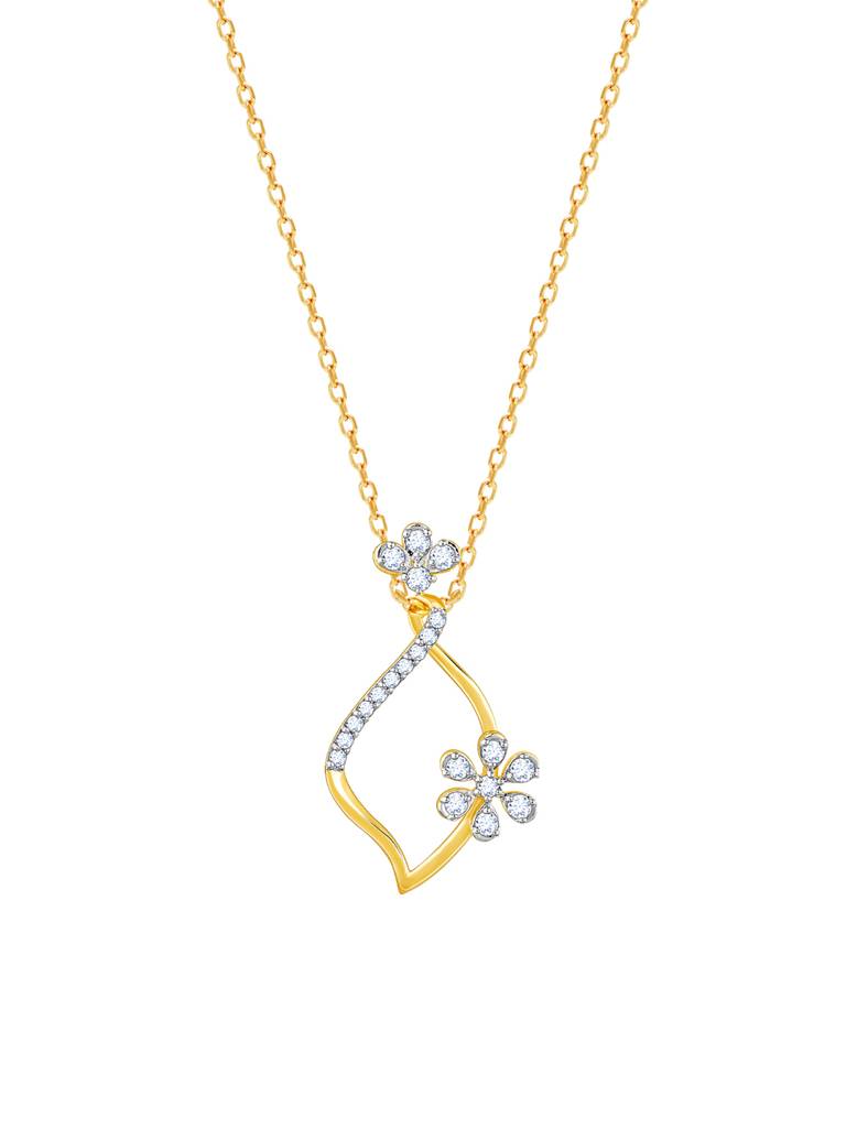 Giva 14K Yellow Gold Endless Floral Diamond Pendant Without Chain : GDLPD065
