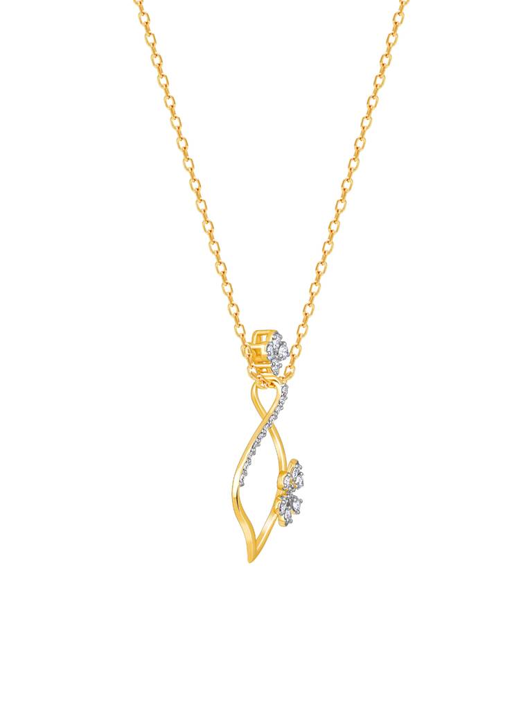 Giva 14K Yellow Gold Endless Floral Diamond Pendant Without Chain : GDLPD065