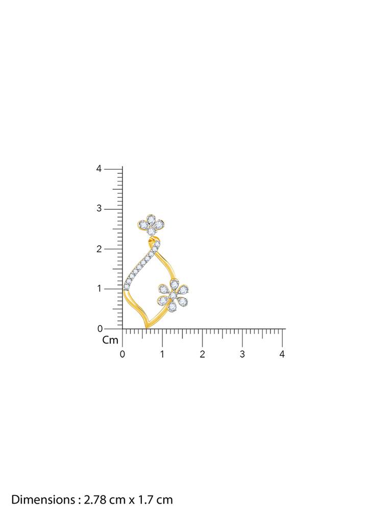 Giva 14K Yellow Gold Endless Floral Diamond Pendant Without Chain : GDLPD065