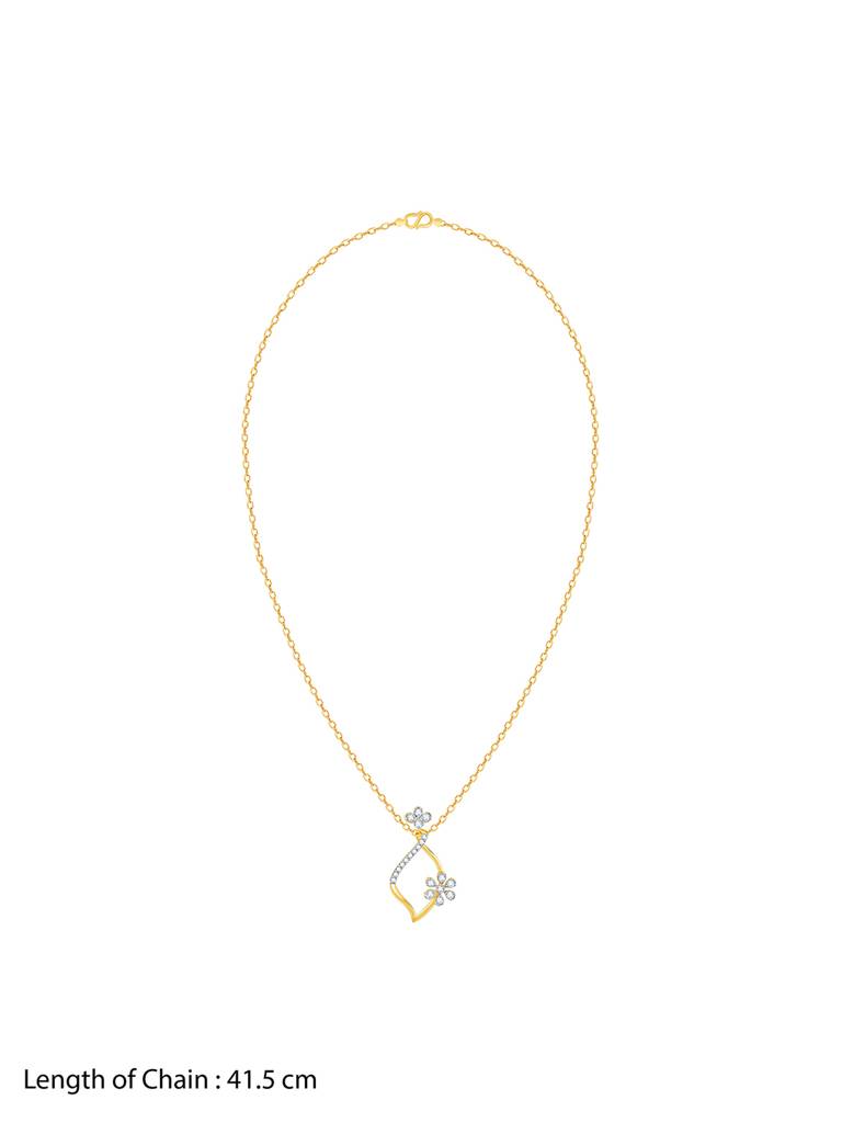 Giva 14K Yellow Gold Endless Floral Diamond Pendant Without Chain : GDLPD065