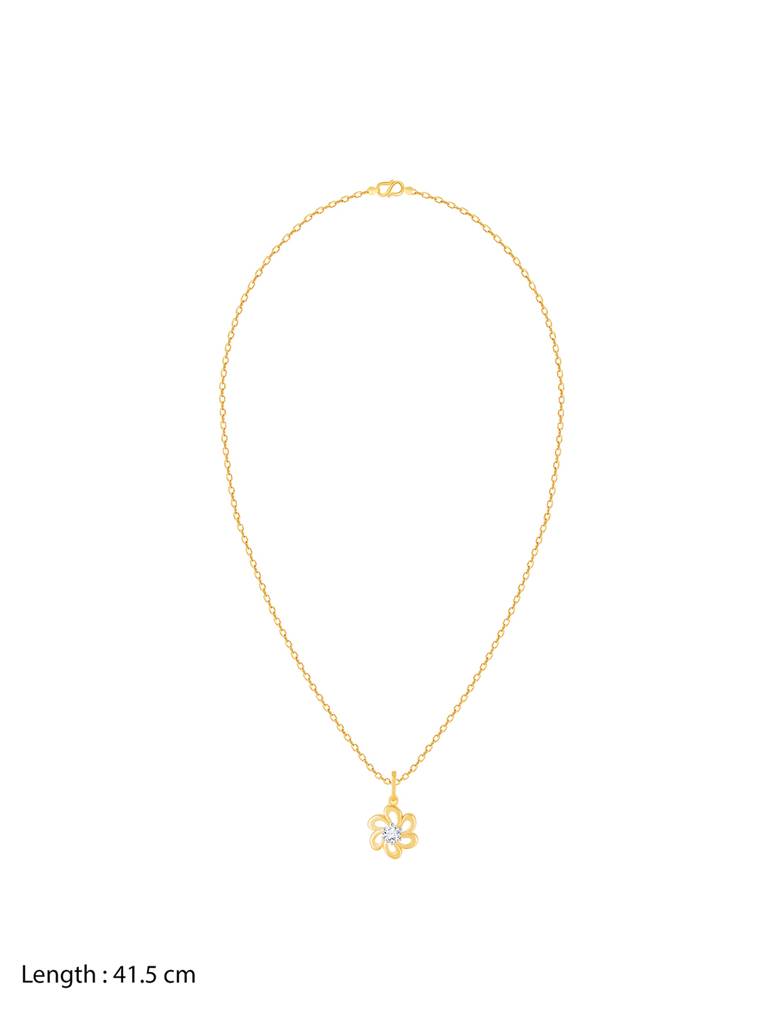 18K Yellow Gold Blossom Diamond Pendant : GDLPD06