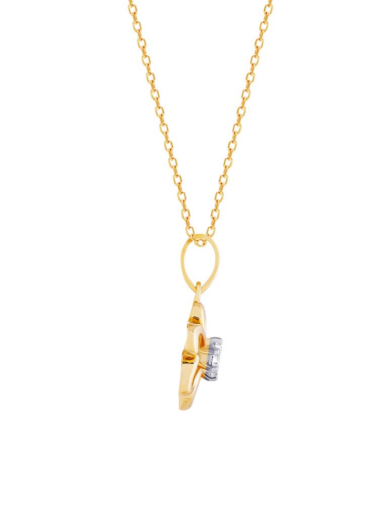 18K Yellow Gold Blossom Diamond Pendant : GDLPD06