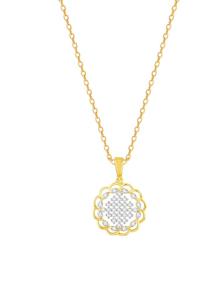 Giva 14K Yellow Gold Simple Rendezvous Diamond Pendant Without Chain : GDLPD071
